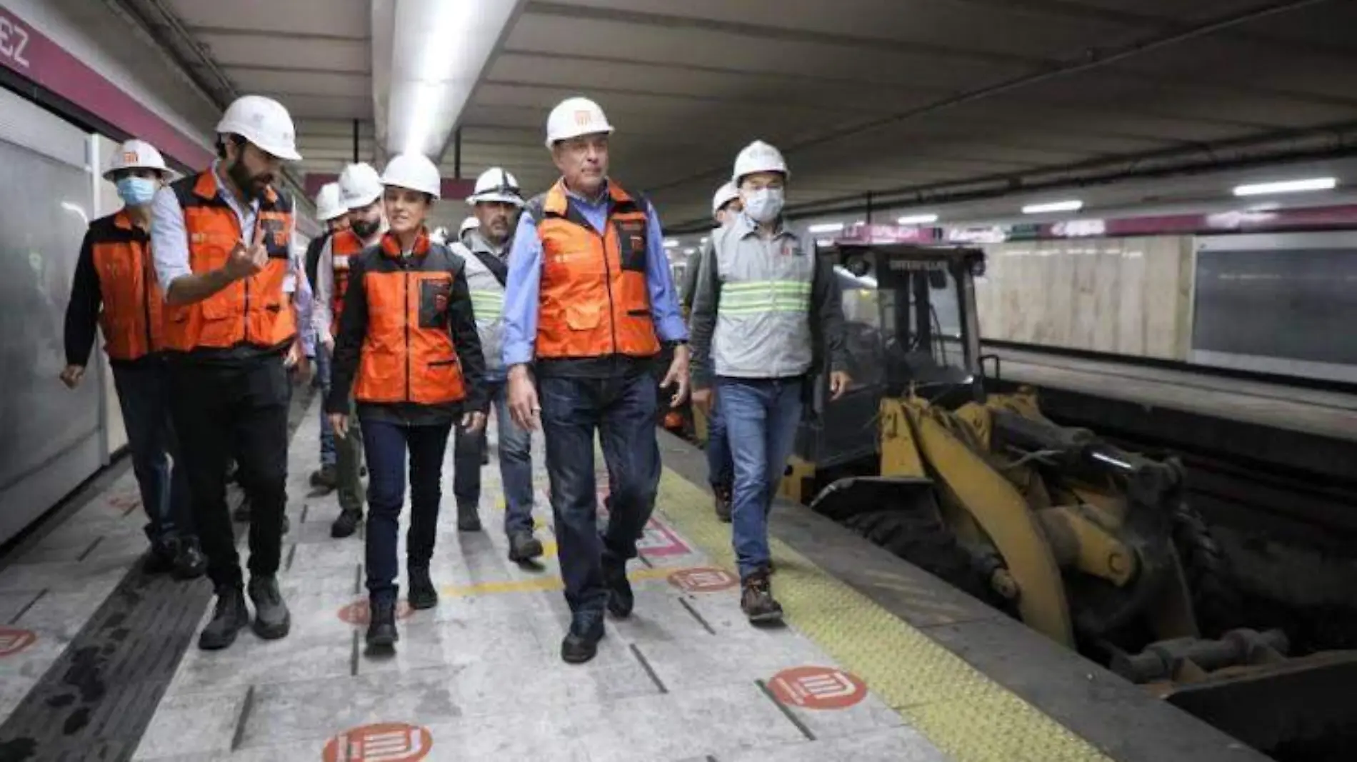 Claudia en obras del metro